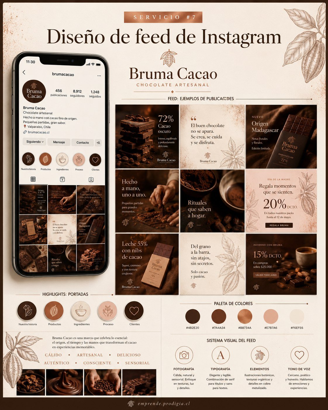 Diseño de feed para Bruma Cacao
