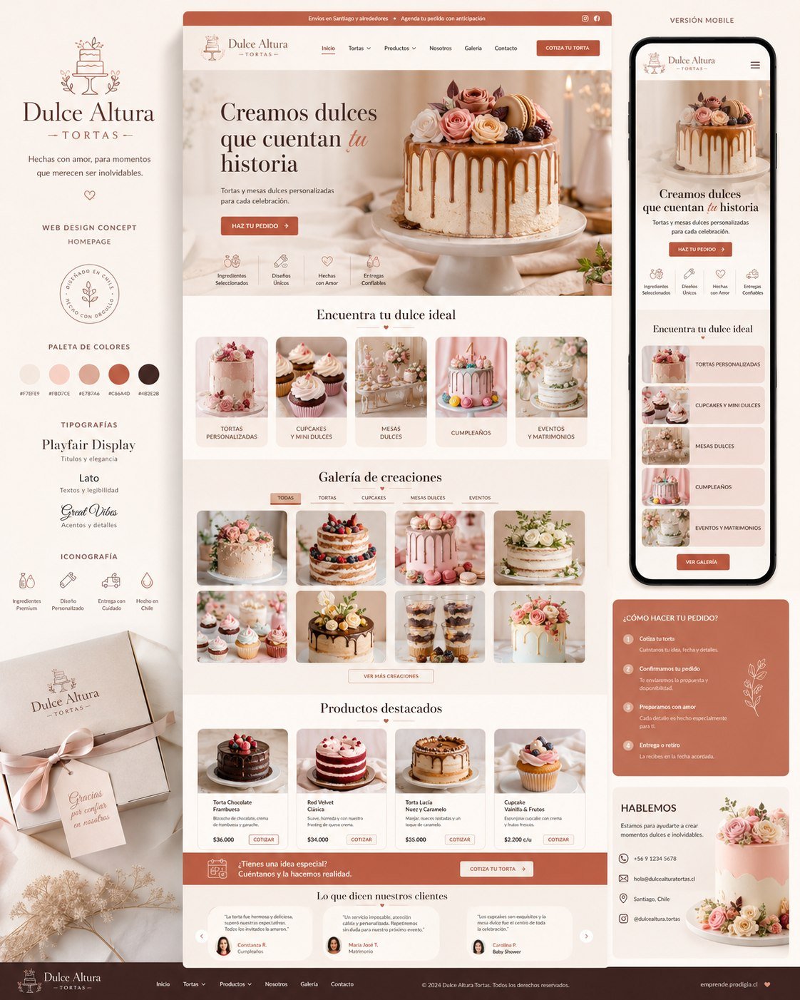 Diseño web para Dulce Altura Tortas